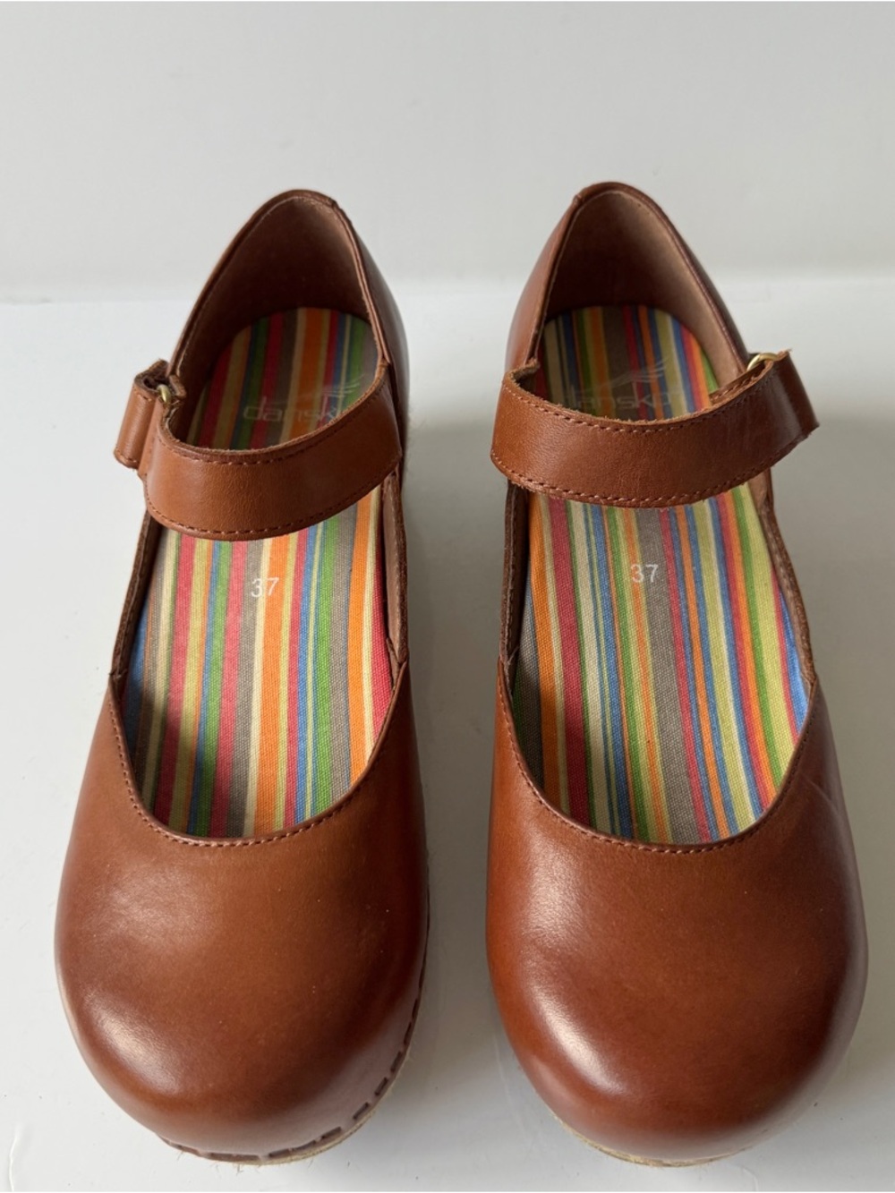 Dansko Jute Maryjane Full Grain Brown Leather Clogs Size 37 - Picture 4 of 10
